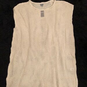 Cream Knit Sleeveless Top